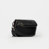 Bandolera Soft en Cuero Graneado Negro