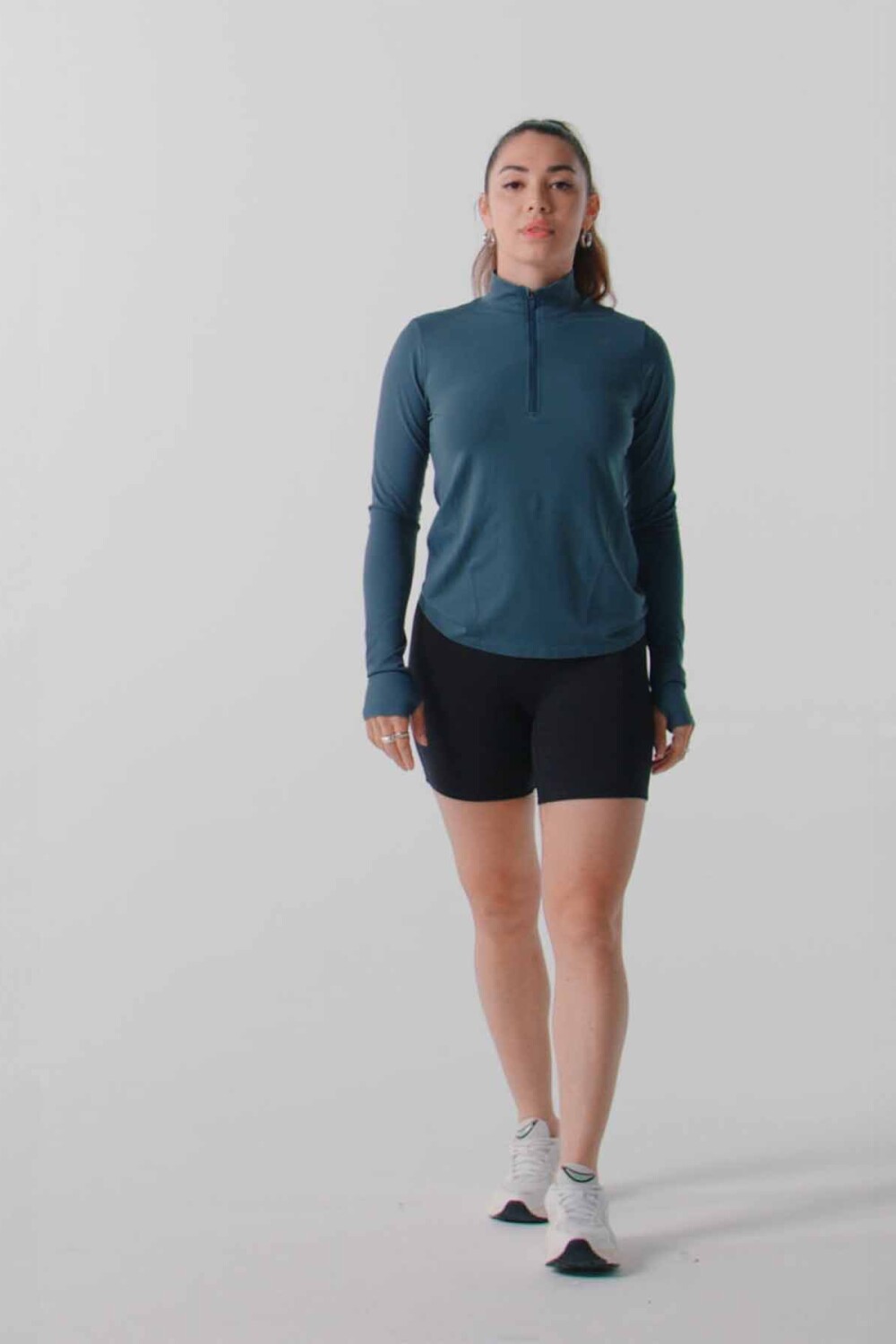 Polo Manga Larga Feather Tech+ Half-Zip Top Mujer Black