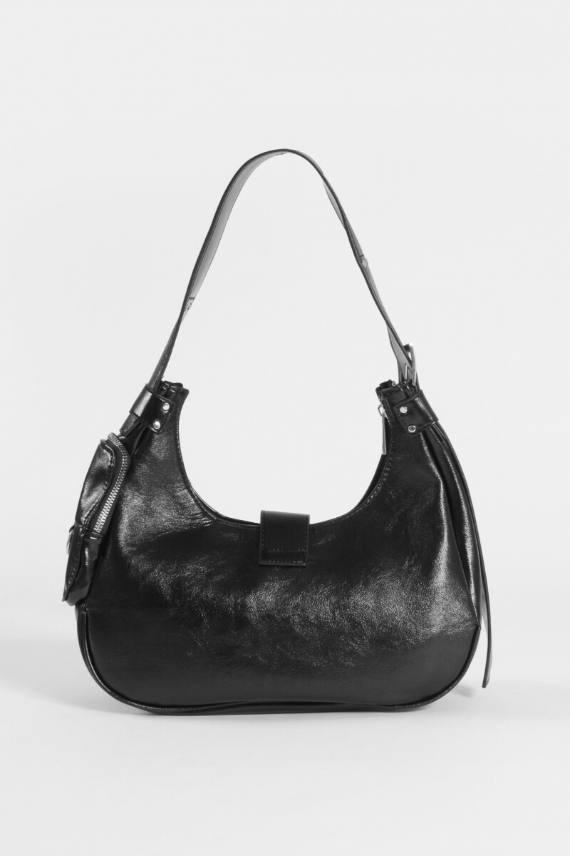 Cartera de hombro con bolsillos negro