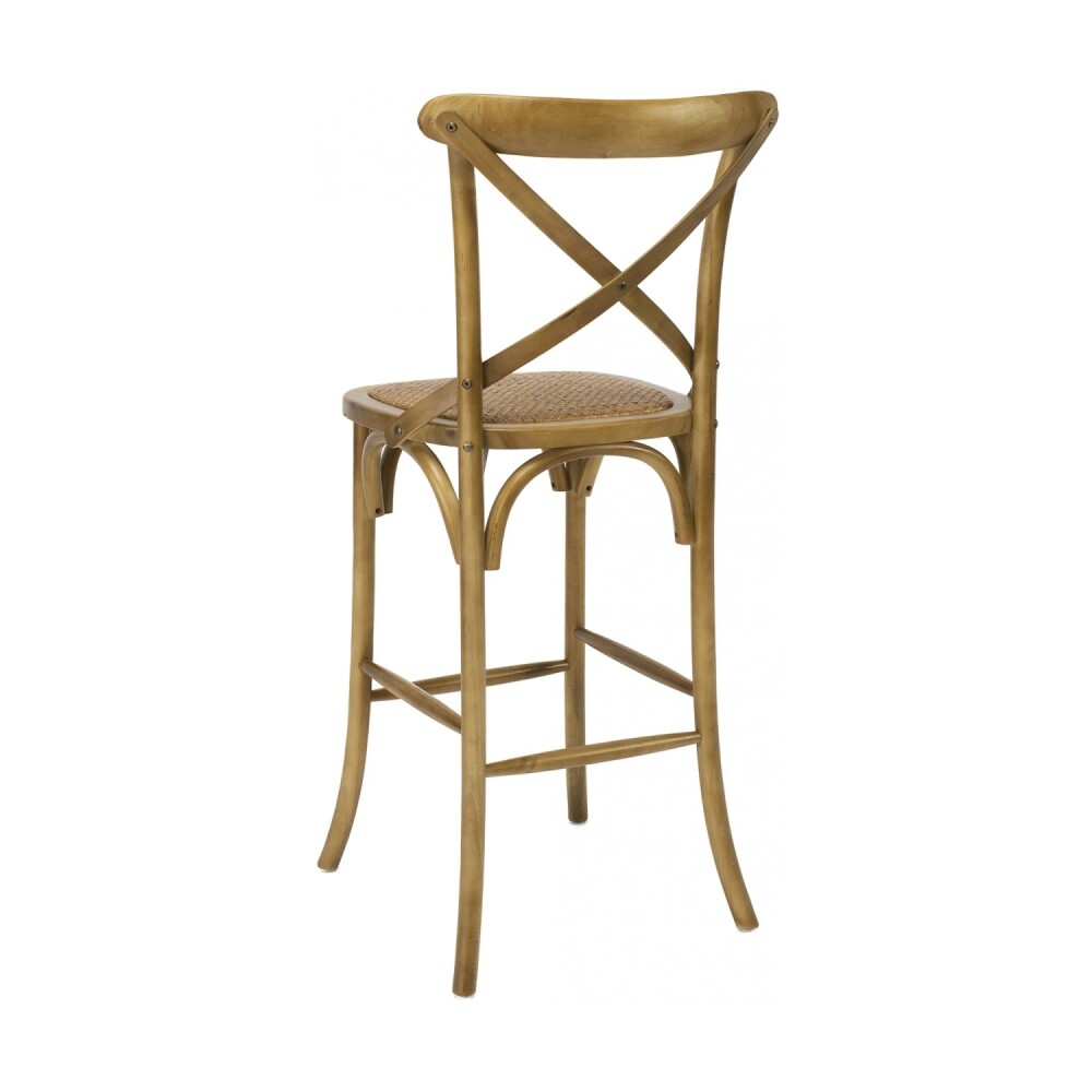 Banqueta Taburete - Rattan y Madera - Olmo Cruceta Banqueta Taburete - Rattan y Madera - Olmo Cruceta