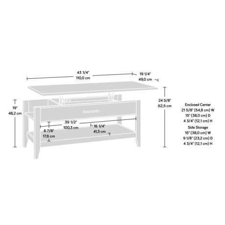 Mesa Ratona Articulada Sauder Linea Summit Station Gris