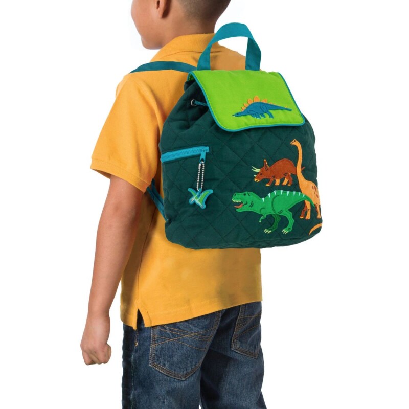 MOCHI.T.SJ Mochila Escolar Infantil De Tela 30x34cm Stephen Joseph - Dino Verde