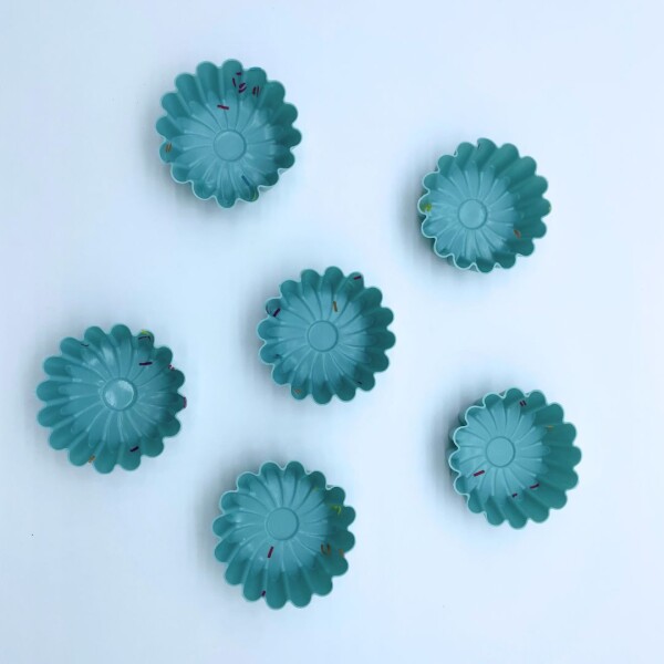 SET X6 MOLDES MUFFIN SILICONA AZUL