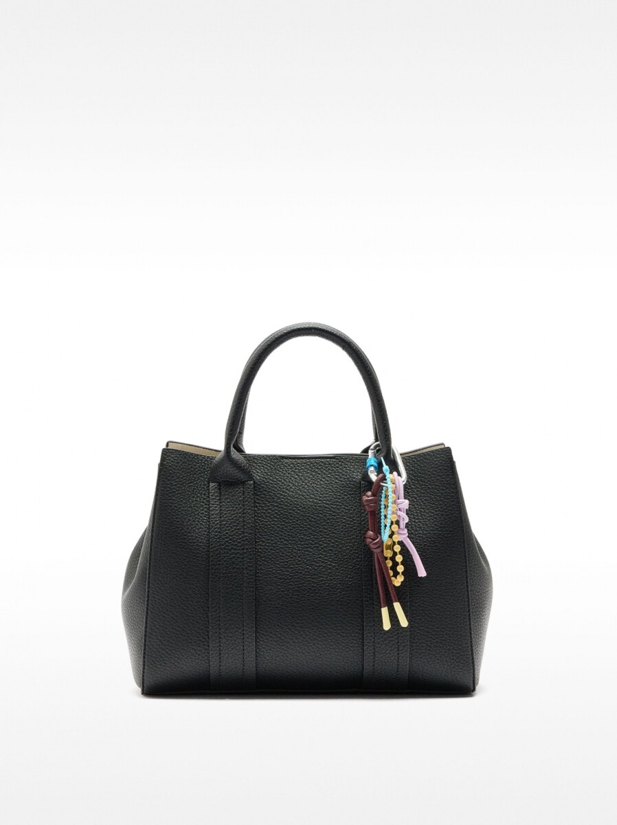 Bolso Tote Con Colgante M - negro 