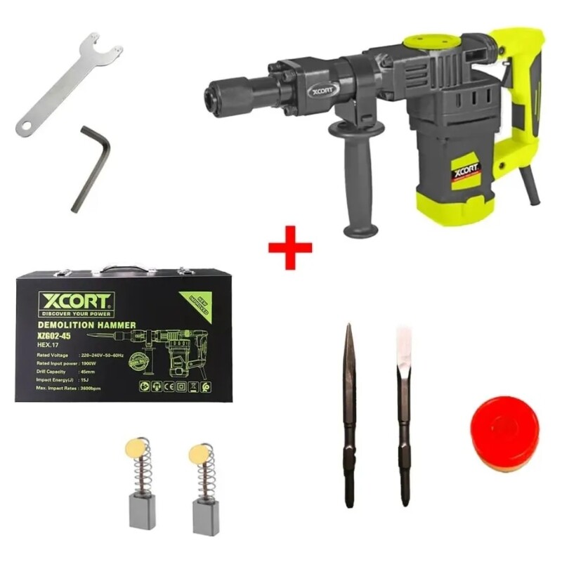 XCORT MARTILLO DEMOLEDOR PROFESIONAL SDS-HEX 1900W - 15 JOULES Xcort Martillo Demoledor Profesional Sds-hex 1900w - 15 Joules