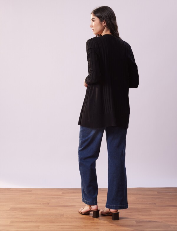 Cardigan Rib NEGRO