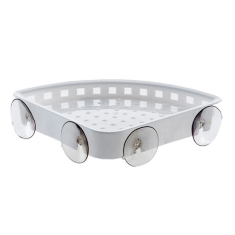 Organizador Esquinero c/Ventosa Práctica Ducha Baño Plástico Blanco