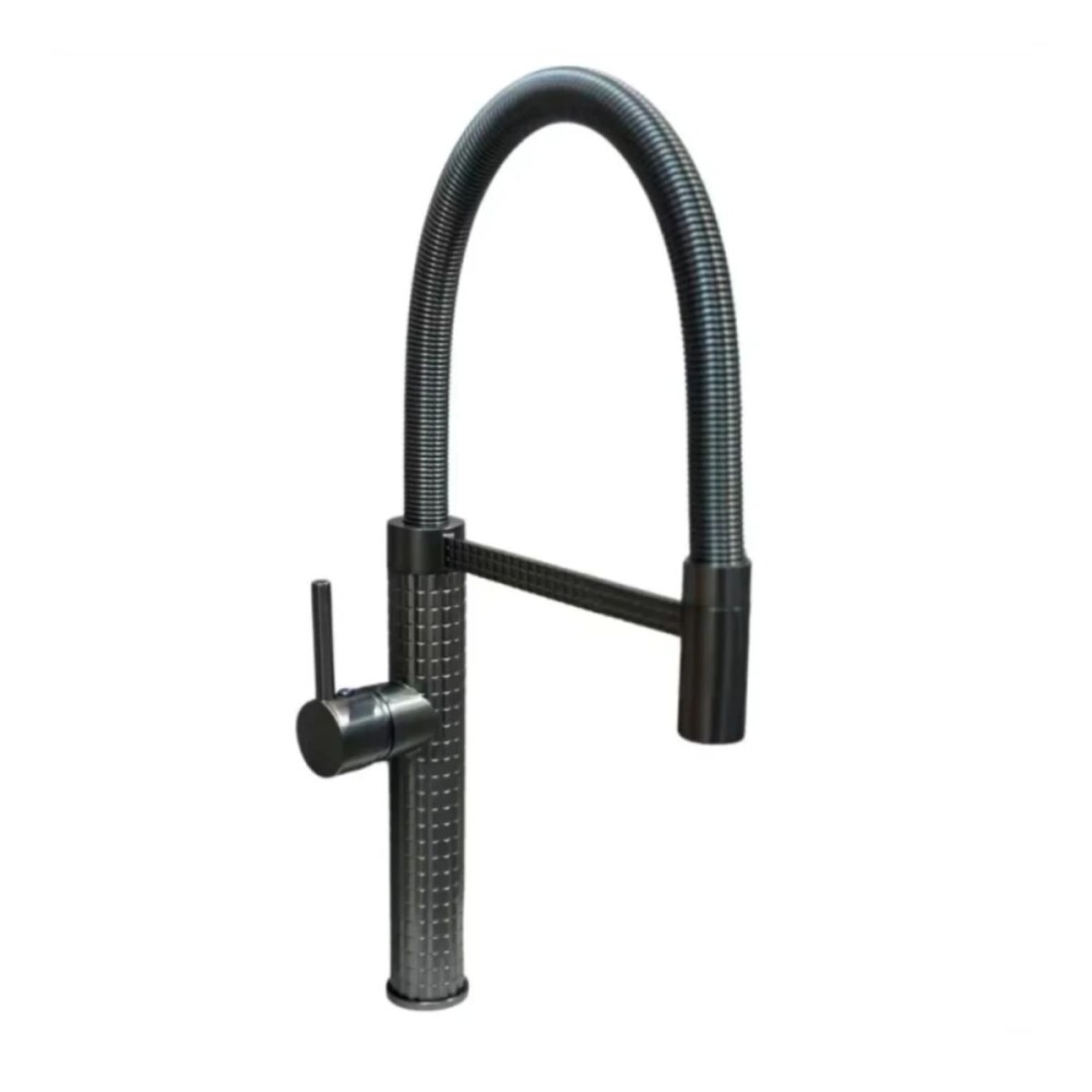 Griferia de cocina Monocomando de mesada Chef Pico móvil Grafito Satinado Griferia De Cocina Monocomando De Mesada Chef Pico Móvil Grafito Satinado