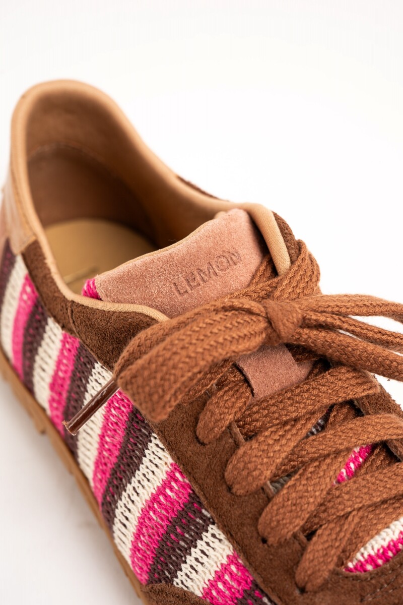 Zapatillas Retro Rayas Rosa