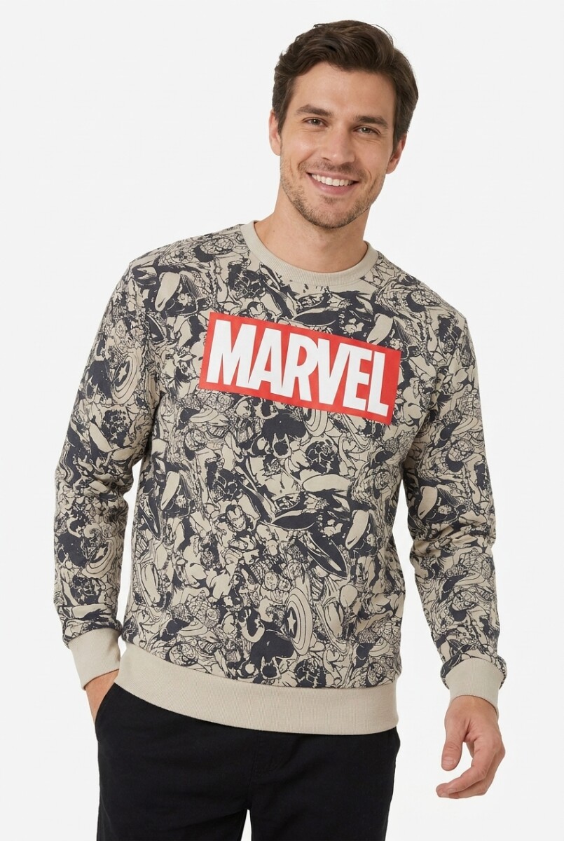 Buzo frisa m/l hombre MARVEL - Blanco y negro 