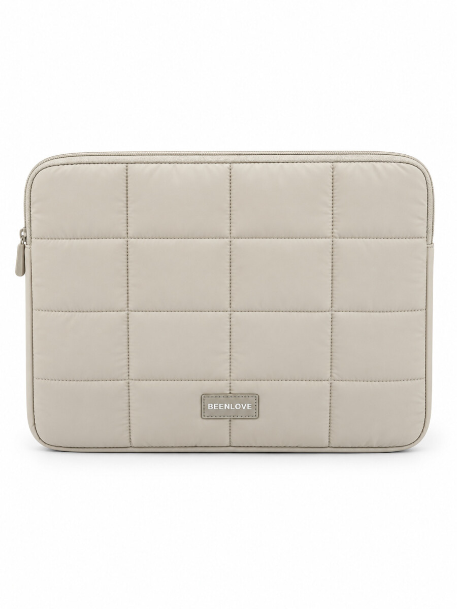 FUNDA ACOLCHONADA PARA NOTEBOOK - BEIGE 