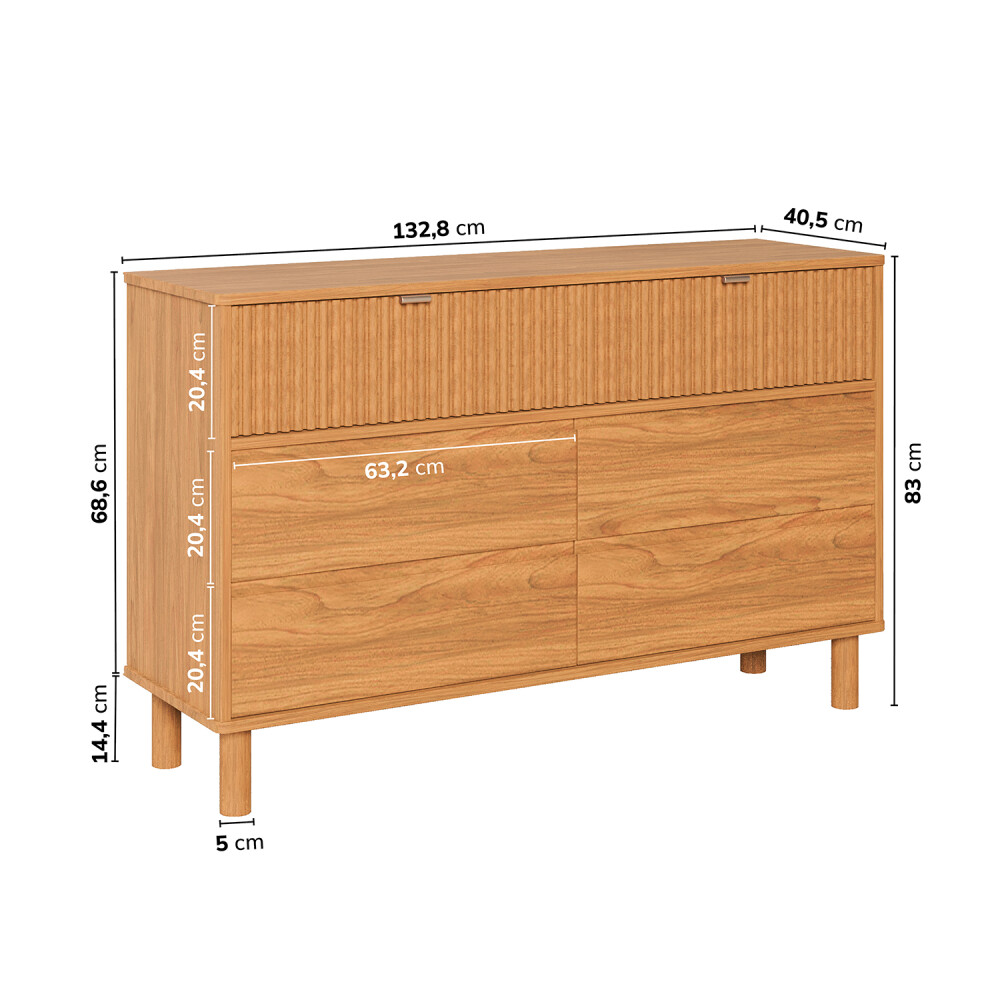 CÓMODA CAJONERA GUARDARROPA 6 CAJONES EN MADERA MACIZA CÓMODA CAJONERA GUARDARROPA 6 CAJONES EN MADERA MACIZA