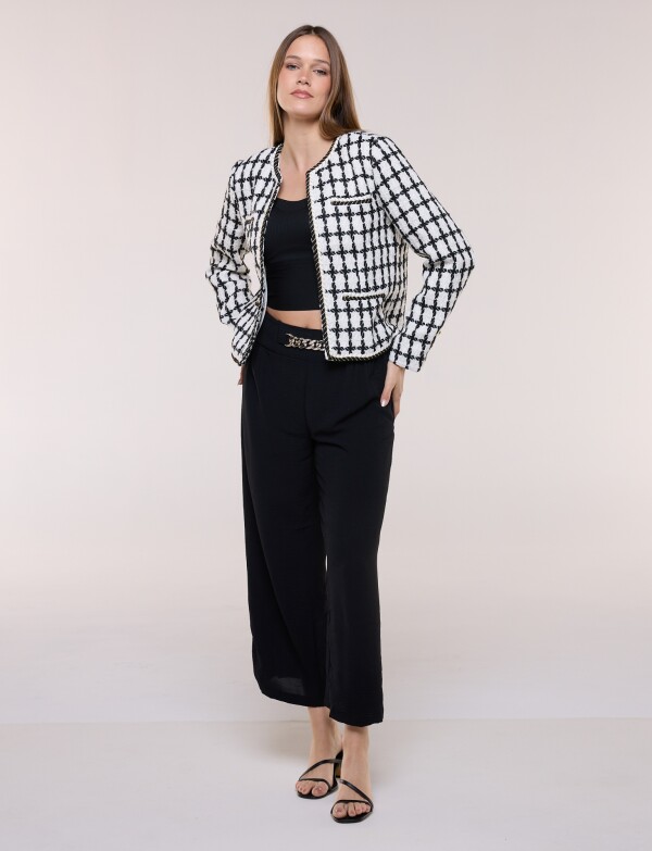 Chaqueta Boucle Tweed NEGRO/CRUDO