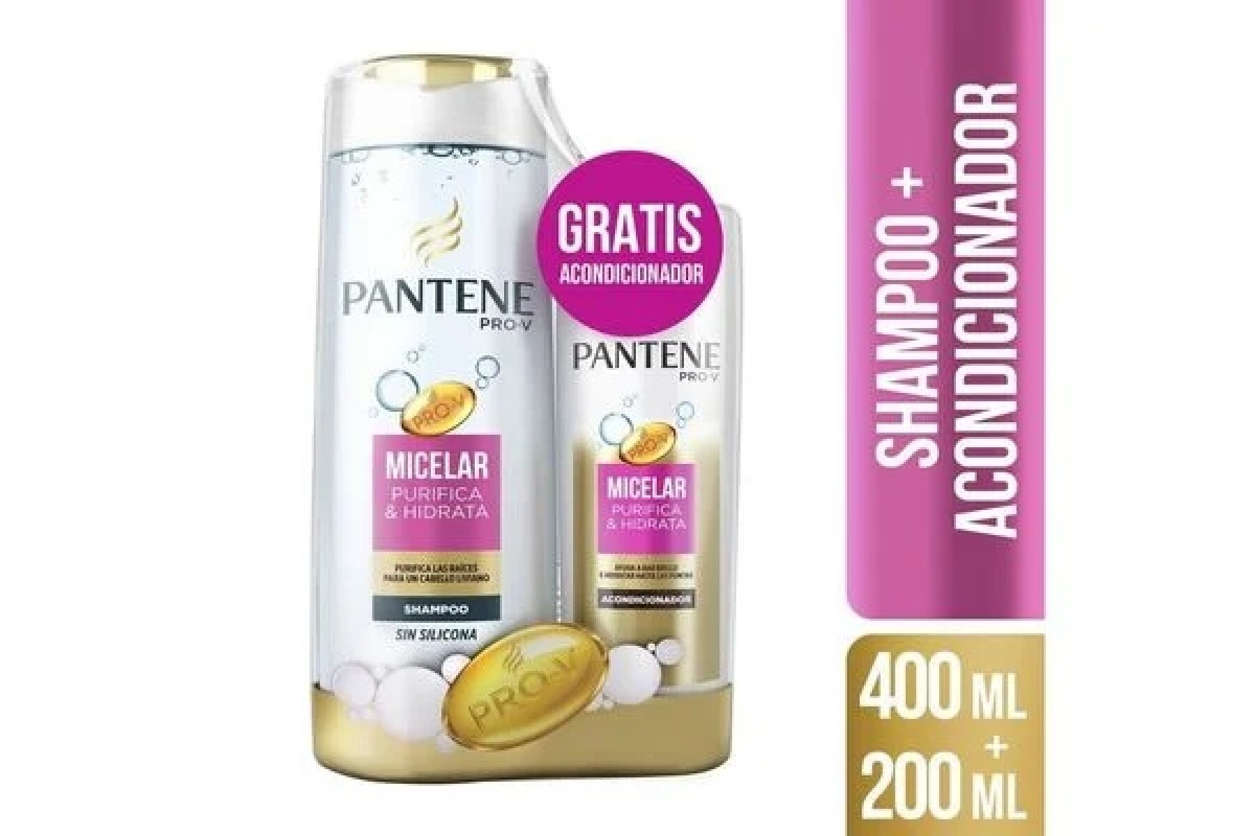 Pack Pantene Micelar Shampoo 400ml + Acondicionador 200ml 