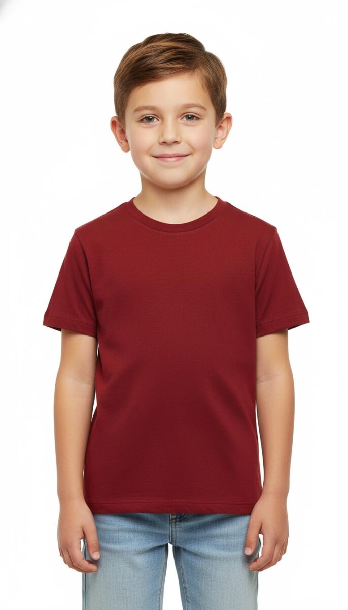 Remera Básica Infantil en Algodón - Rojo 