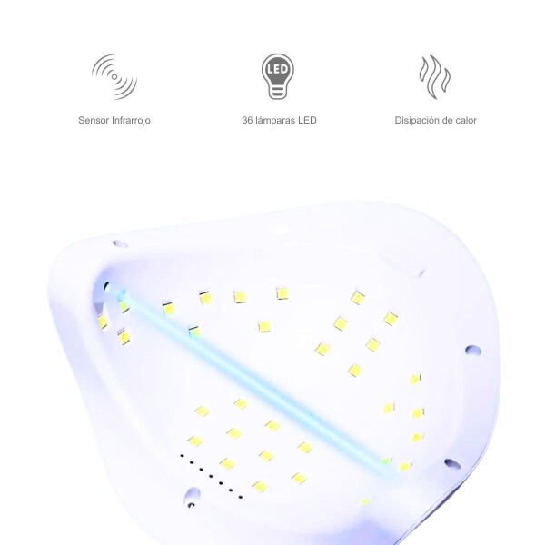 Lampara Uv Led Secador Uñas 36 Led 120w Cabina Ultravioleta Color Blanco Lampara Uv Led Secador Uñas 36 Led 120w Cabina Ultravioleta Color Blanco