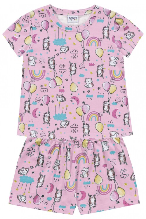 Conj. pijamas para niñas (blusa y shorts) ROSA