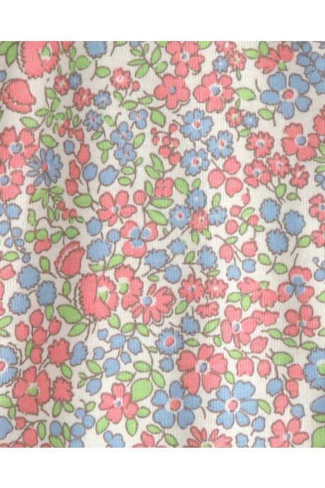 Pijama enterito de algodón orgánico con pie, diseño floral Sin color