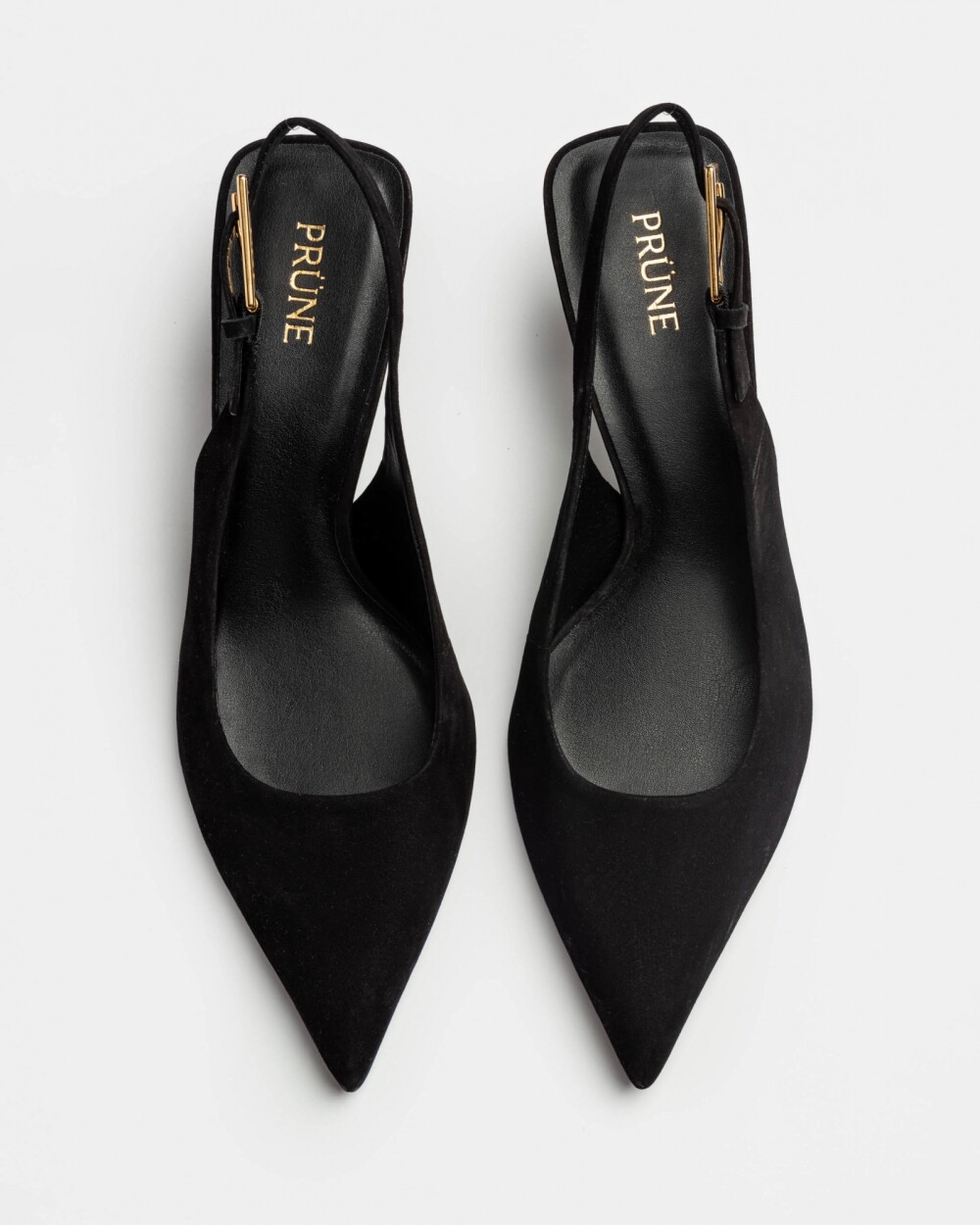 Stiletto Naomi en cuero nobuk Negro