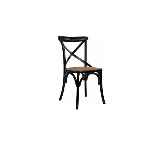 SILLA DE COMEDOR - MADERA BLANCO CRUCETA Negro