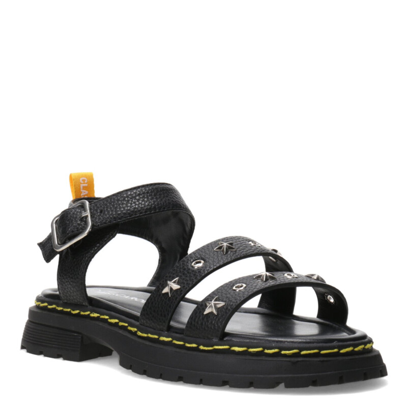 Sandalias de Niña MINI Miss Carol Tartan Con Tachas Negro