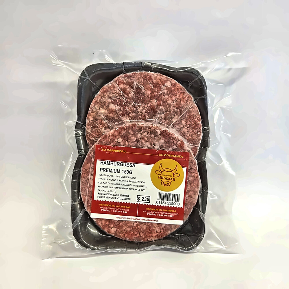 Hamburguesa Premium Miramar 150g x 2 Hamburguesa Premium Miramar 150g x 2