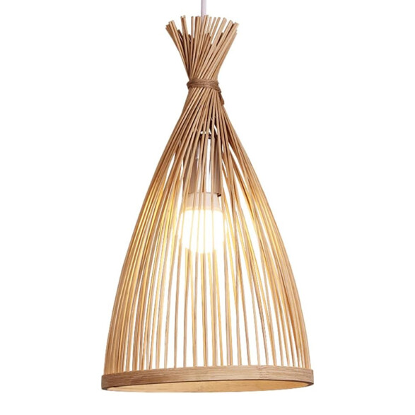 Colgante cónico de bambú E27 Ø250x370x1200mm IX9500