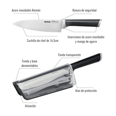 Cuchillo Tefal Eversharp | Con Afilador. Cuchillo Tefal Eversharp | Con Afilador.