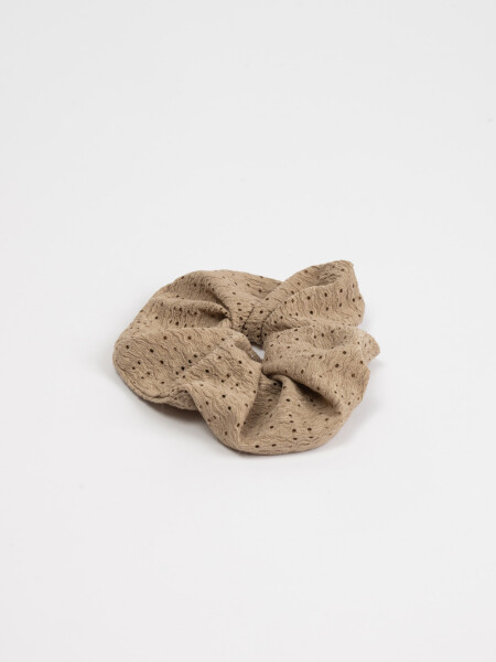 Scrunchie textura Beige