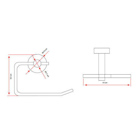 Porta Rollo Cromado 9.4 X 13 Cm 000
