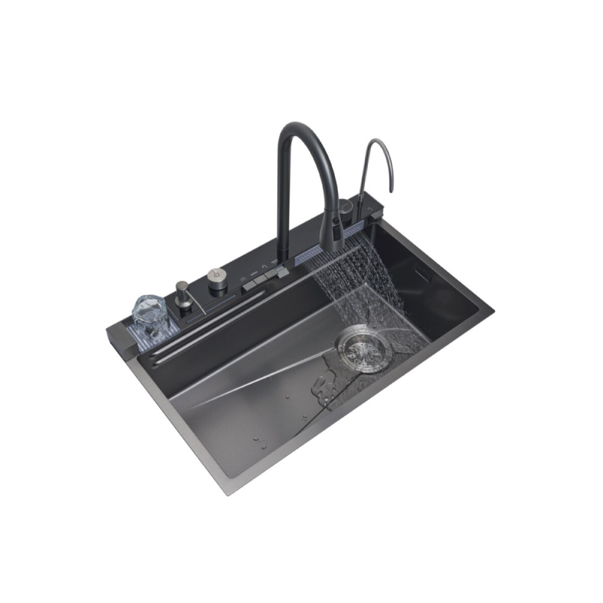 Pileta Simple 80 x 46 con Griferia y Accesorios Black 