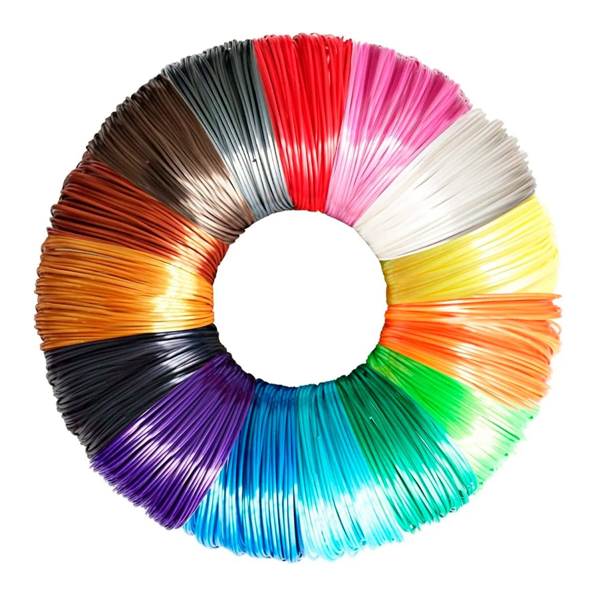 20 Rollos Pla 5 Metros Filamento Repuesto Impresión 3d Lápiz - Variante Color Multicolor 
