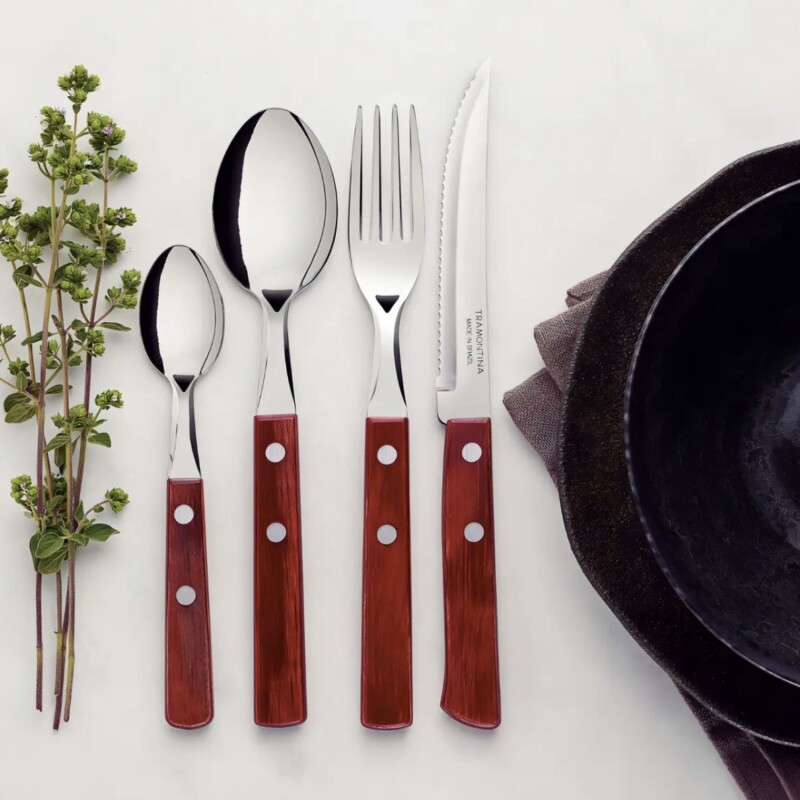 Set De Cubiertos Tramontina Polywood 24 Piezas para Asado Set De Cubiertos Tramontina Polywood 24 Piezas para Asado