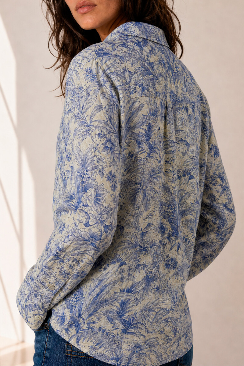 CAMISA JULIETA HOJAS AZUL