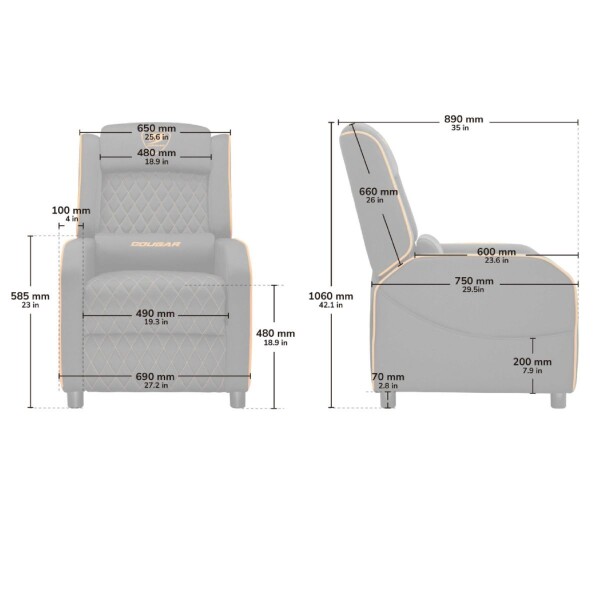 Sillón Cougar Ranger One GRIS