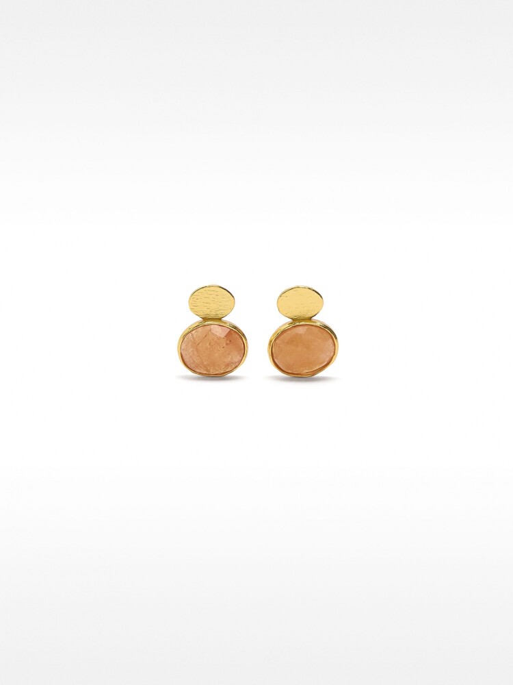 Pendientes Con Piedra - Plata De Ley 925 rosa