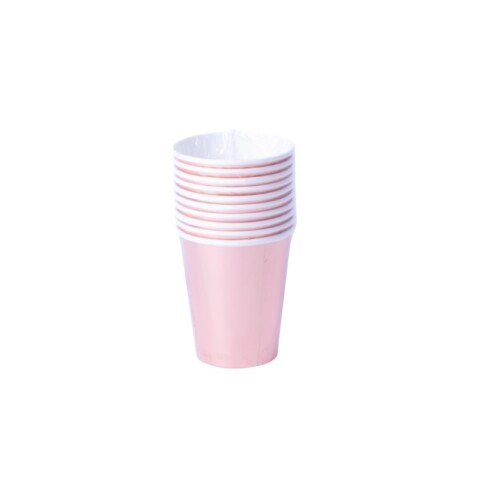 OUTLET Vasos descartables rosa perla 10 pcs 7*8.5 cm Outlet Vasos Descartables Rosa Perla 10 Pcs 7*8.5 Cm