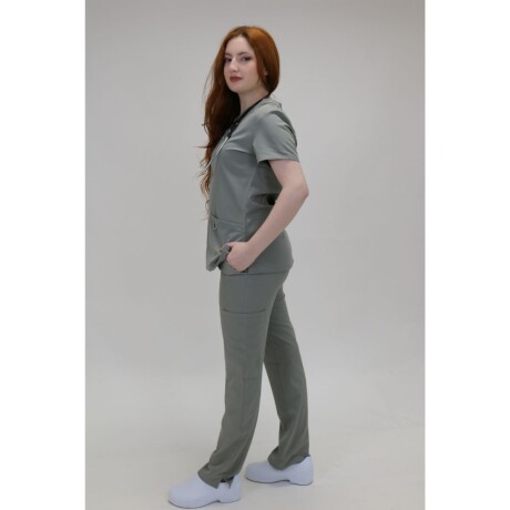 Set Médico Elastizado Dama 2 Piezas Gris