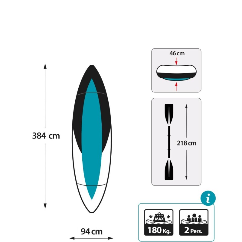 INTEX KAYAK PROFESIONAL DE PESCA DOBLE EXCURSION SERIE PRO + REMOS + INFLADOR Intex Kayak Profesional De Pesca Doble Excursion Serie Pro + Remos + Inflador