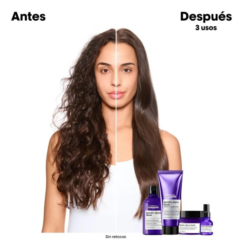 Pack L'oréal Prof Keratin Alpha Sleek Shampoo + Smooth Pack L'oréal Prof Keratin Alpha Sleek Shampoo + Smooth