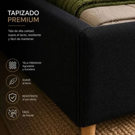 Sommier Queen Thm Iridium Hybrid Con Baúl 160x200 Cm NEGRO