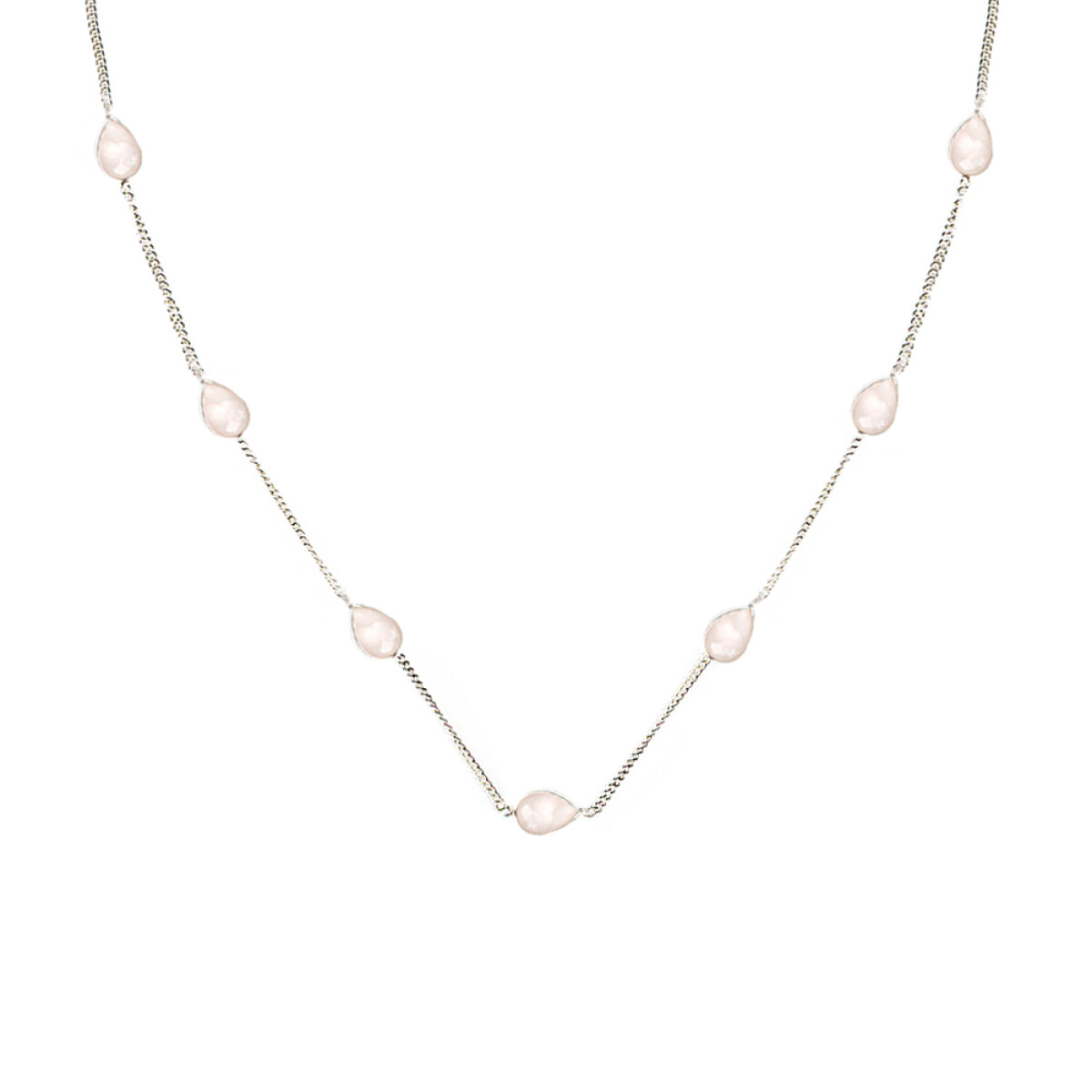 Collar Maldivas Cuarzo Rosa - Plata 925 