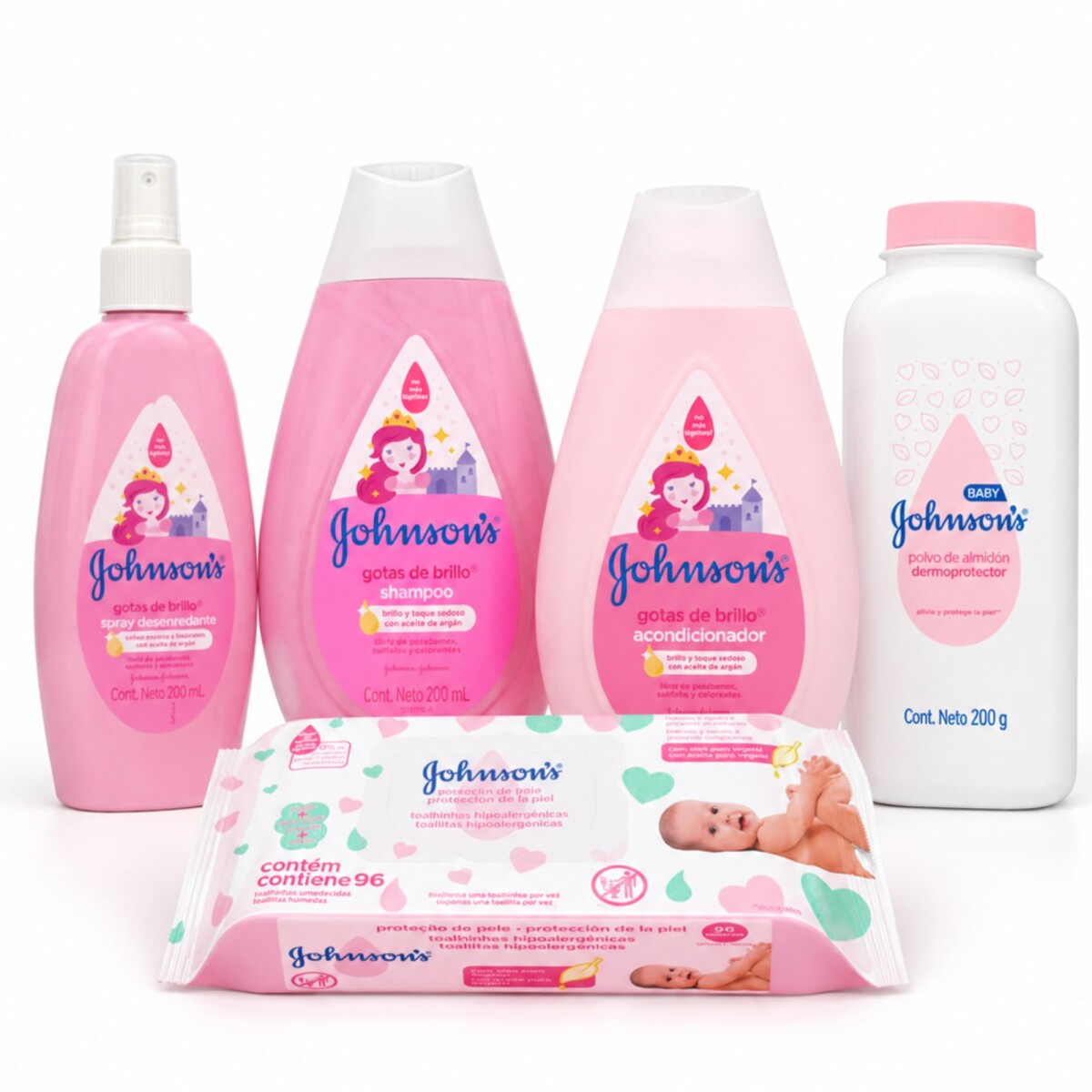Pack Johnson's Baby Gotas de Brillo Rutina Completa 