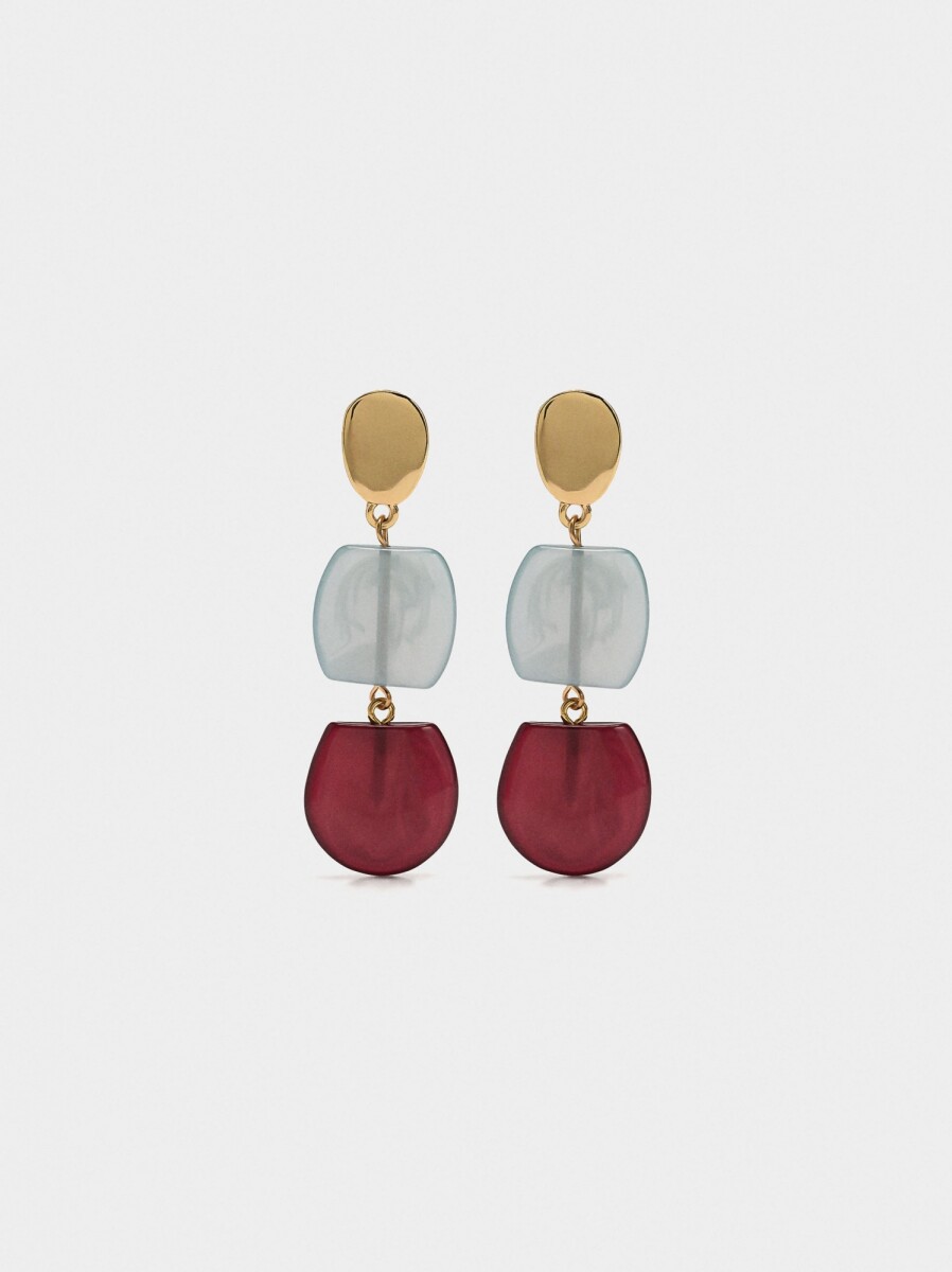 Pendientes Largos Efecto Piedra - multicolor 