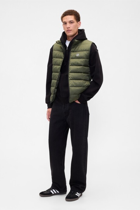Chaleco Puffer Hombre Army Jacket Green