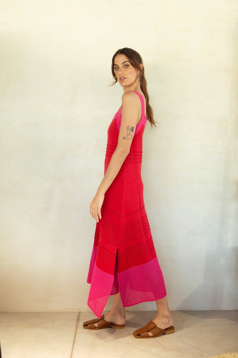 VESTIDO LAVANDA SS24 Rojo Y Fucsi