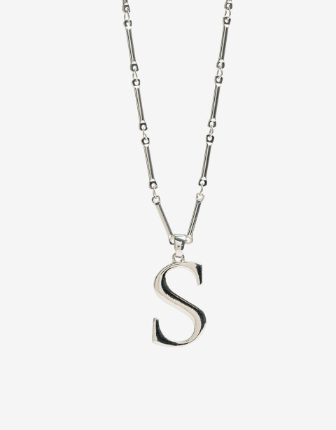 Collares Largos Metal Collar Largo Inicial S - Plateado Rodio