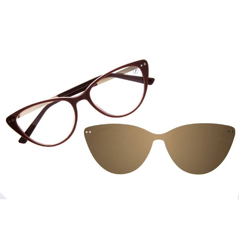 Armazón Chilli Beans Lombardía más intercambiable de Sol Rosa - Marrón