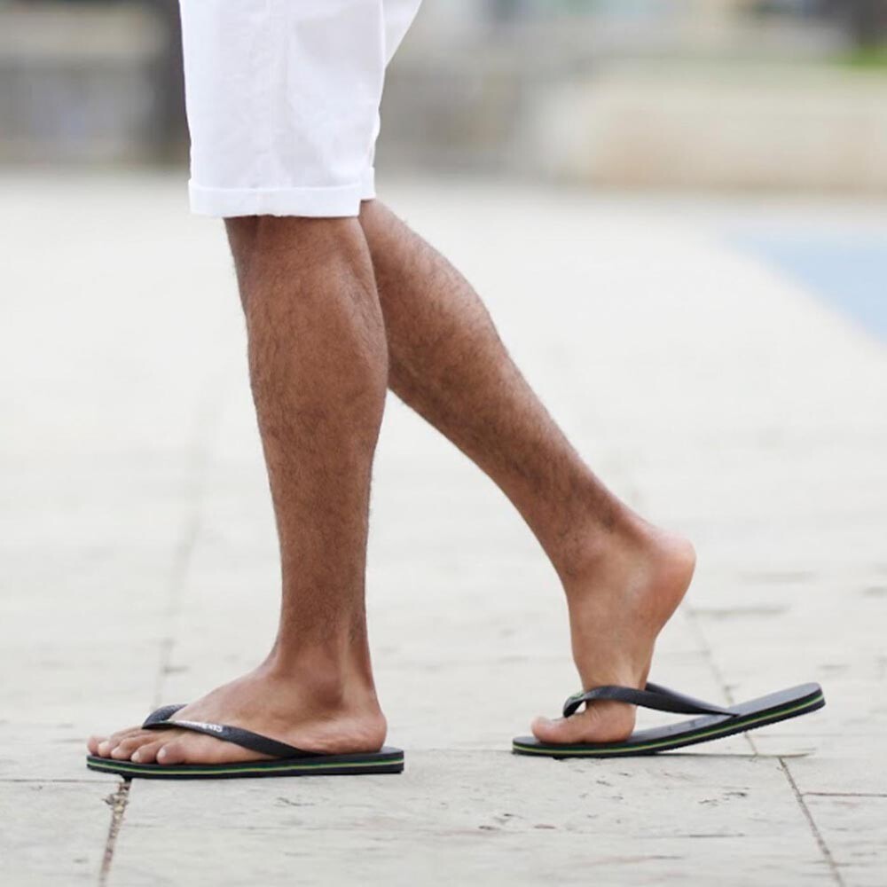 Sandalias Havaianas Brasil Logo Hombre Negro/Negro