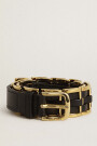 METALLIC WEAVE BELT Negro